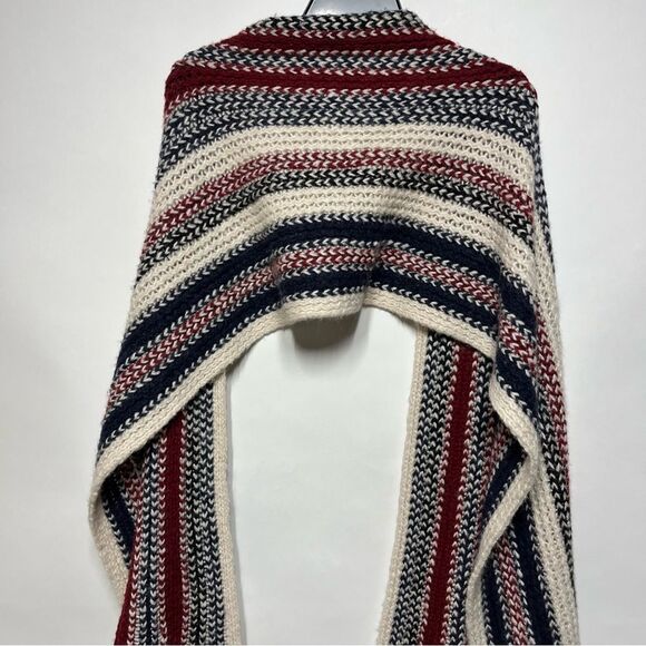 J. Crew Striped Blanket Alpaca Wool Blend Scarf with Fringe in Natural Ochre - Picture 10 of 10